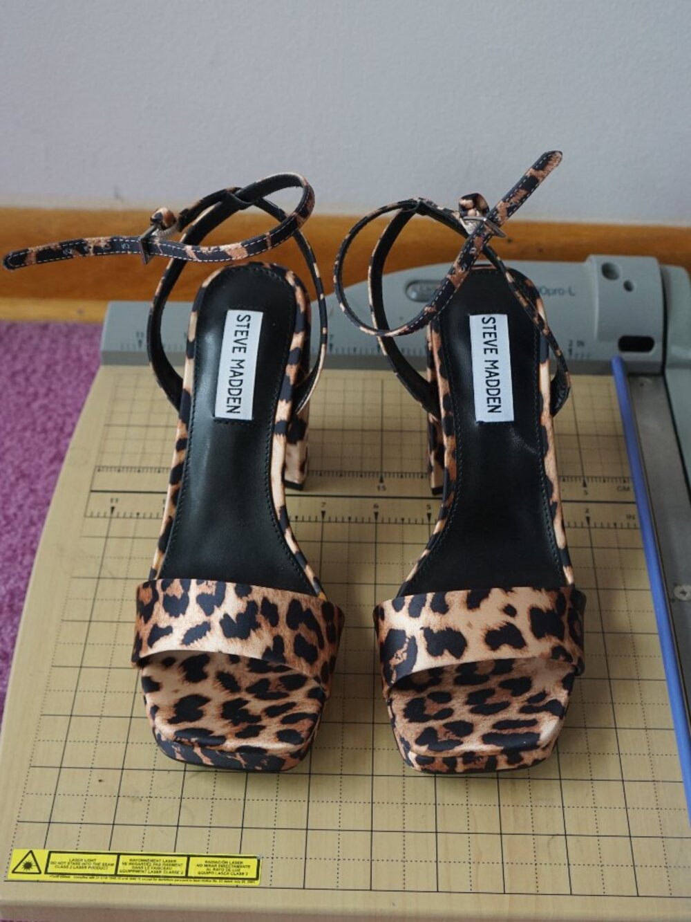 Steve Madden leopard print platform sandal heels 6.5 - Picture 2 of 5